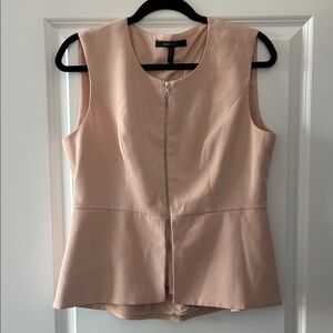 BCBGMaxAzria Size L Zip-Up Peplum Top/Vest - Pink